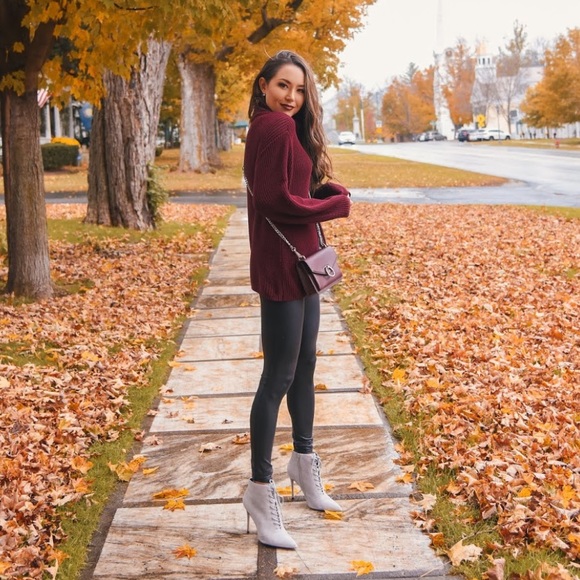 Something Navy Orchid Leather Bootie - Picture 2 of 8